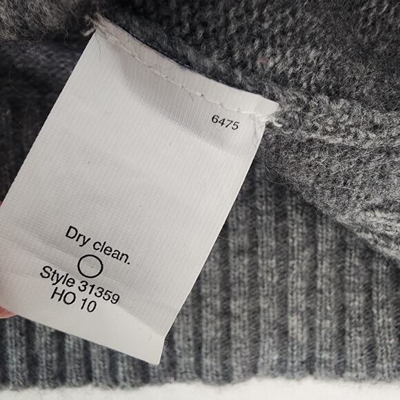 J Crew Women Dream Asymmetrical Zip Henley Sweater Gray Wool Cashmere Small Knit - Picture 10 of 10